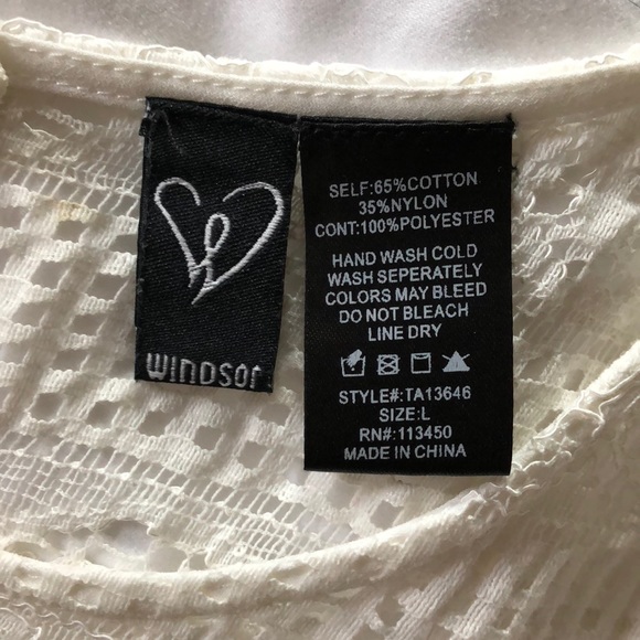 White Windsor Lace Detail Top - Picture 3 of 5